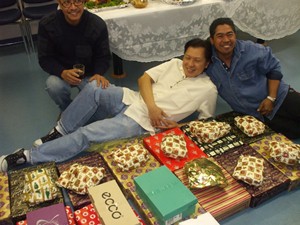 Seafarers who received gifts when they visited the Flying Angel Centre over Christmas last year.