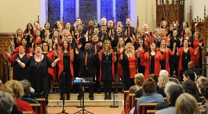 Belfast Community Gospel Choir with conductor Marie Lacey pictured entertaining a capacity audience in Lisburn Cathedral on Friday December 7.