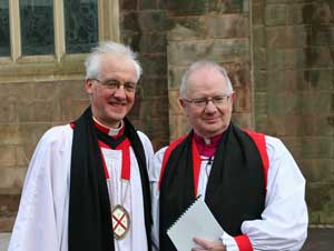 The Very Rev Gregory Dunstan, Dean of Armagh, and Archbishop Clarke
