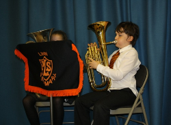 Members of the Linn PS Brass Band who will perform in All Saints', Craigyhill.