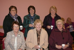 Ladies from St Matthew's Parish, Shankill, enjoy a cup of tea during the break in the seminar at St Peter's.