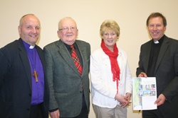Bishop Alan and Dean Mann with prospective pilgrims Bob Fryer and Muriel Cromie.