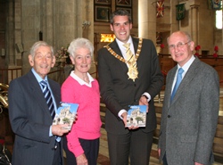 Raymond McKeown and Joan Thompson of the Friends of St Anne's with Lord Mayor Gavin Robinson and guidebook author Norman Weatherall.