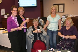 From left: Jenny Compston, Mary Coles, Rosemary Patterson, Sylvia Lockhart and Alma Atkins at the coffee morning.