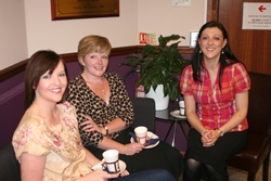 Relaxing at the coffee morning are Loraine Brown, Tracey Taggart and Helen Conville.
