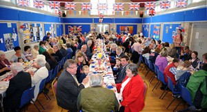 Traditional street party in the church hall.