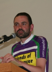 The Rev Andrew Ker, speaking at the end of the Tour de Connor Cycle ride in June 2010.