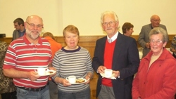 Enjoying a cuppa and a chat during the break in the Bishop's Lent seminar in Dunluce Parish Centre, Bushmills.