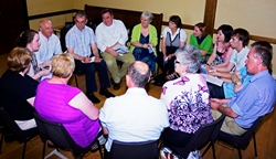 Coleraine Parishioners in their discussion group at the Rural Deanery meeting in Ballymoney.