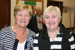 Ella McCusker and Dorothy Weatherall during the tea break at the Derriaghy Rural Deanery meeting