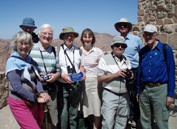 A group of the pilgrims on top of Mount Sinai.
