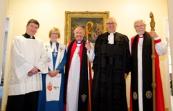 The Bishop of Connor, the Rt Rev Alan Abernethy, with other church leaders at the World Police and Fire Games Memorial Service.