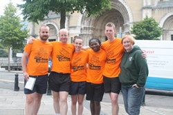 Alastair and Run4Christ team members outside St Anne's Cathedral.