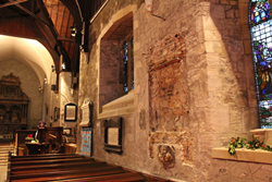 Inside the historic St Nichaolas Church, Carrickfergus.