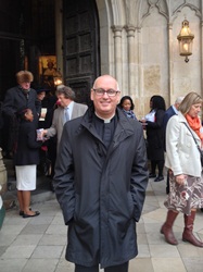 Archdeacon Stephen McBride outside Westminster Abbey.