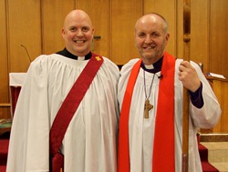 Newly ordained Deacon the Rev Stephen McWhirter with the Bishop of Connor, the Rt Rev Alan Abernethy.
