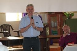Canon Sam Wright brings his greetings to members of the Yei Diocesan Synod.
