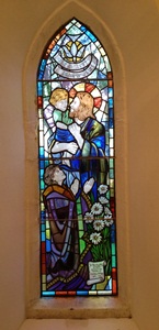 The new window in St Patrick's dedicated to Pamela McKee.