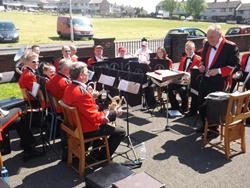 Magheramorne Silver Band perform in the sunshine.