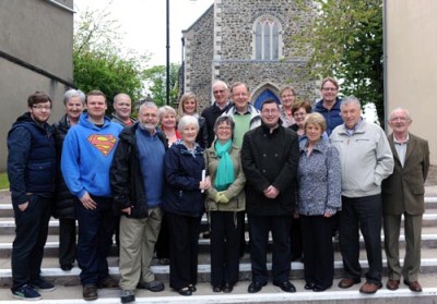 The Rev Simon Genoe, Curate Assistant (left) pictured with members of Lisburn Cathedral.