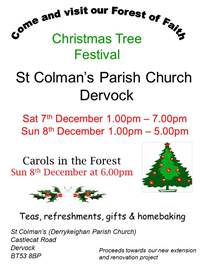 St Colman's Christmas Tree Festival poster.