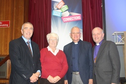 Parish Development Officer Trevor Douglas and Bishop Alan Abernethy with speakers Canon Phil Potter and Avril Chisnal, both from Liverpool Diocese.