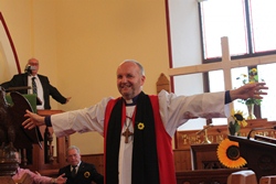 Bishop Alan demonstrates mission outreach during the weekend of events in Ballintoy and Dunseverick.