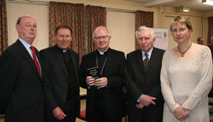 L-R, Dr Ray Refausse (RCB Librarian and Hon Sec CoI Literature Committee), Dean John Mann, Archbishop Richard Clarke, Dr Kenneth Milne (Chairman of the CoI Literature Committee), Dr Susan Hood (CoI Publications Officer)