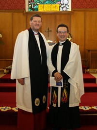 The Rev Canon James Carson, rector of St Paul's, Lisburn, and the Rev Paul Dundas, rector of Christ Church, Lisburn, at the 50th anniversary celebration in St Paul's. Picture: Norman Briggs.