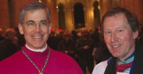 Archbishop Charles Brown with the Dean of Belfast, the Very Rev John Mann.