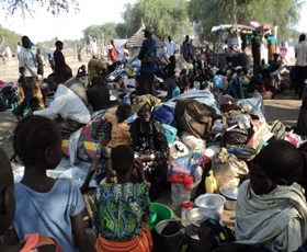 Displaced people in Maridi.