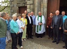 Outside Holy Trinity, Ballycastle, after the communion service on Thursday July 3. It includes the rector, the Rev David Ferguson, some of the congregation including local C of I parishioners and members of the Focolare gathering which is being held between the Marine Hotel and Corrymeela.