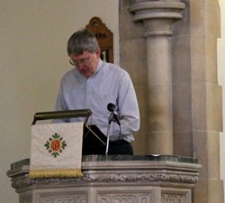 Dean Mihcael Weirwine preaches in St Nicholas'.