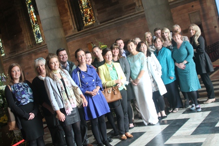 Tourist Board representatives on their arrival at St Anne's Cathedral, Belfast, for a familiarisation visit.