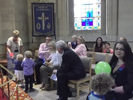 Gathering for the For Our Children service in St Anne's Cathedral.