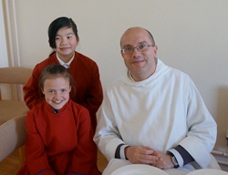 Christa, Molly and Father Thierry.