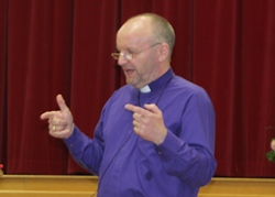 Bishop Alan speaking during the first seminar in Bushmills.