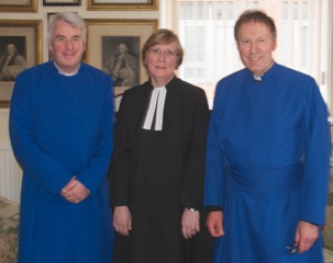 Dean John Mann with the Rev Ruth Patterson and the Ven David McClay