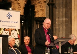 Archbishop Richard Clarke addresses Synod 2014.