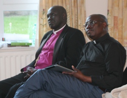 Bishop Anthony and the Rev Basil Buga at the meeting in Ballymoney.