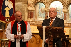 Mr Robert Moore was invited by Bishop Alan to speak at the service in Jordanstown.