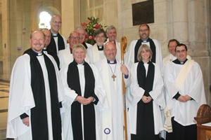 Officiating clergy with the four Deacons ordained in the Diocese of Connor at a service in St Anne's Cathedral on August 14.