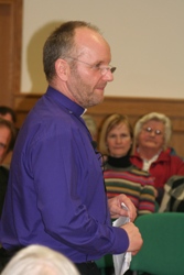 Bishop Alan addresses the crowd in Bushmills on April 1.