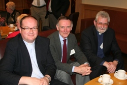 The Rev Peter McDowell, Mr Jim Tweedie (Synod Member for 40 years) and the Rev Paul Redfern, all Connor, at Synod.