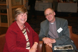Mrs Valerie Makey and the Rev Canon George Irwin, both St Mark's, Ballymacash, at Synod.