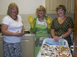 Helping out at the coffee morning, are, from left: Alma Atkins, Barbara Lowndes and Tracey Taggart