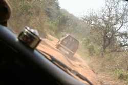 Steady there...! The road from Yei to Mongo is not for the faint-hearted!