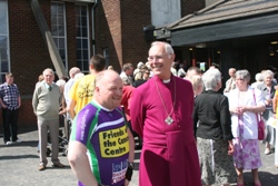 Rev Bill Boyce chats to Archbishop Harper before the service.