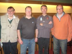 At the Minsteracres Retreat are, from left to right; the Rev Robert Simpson (Portrush), Peter Hamill (Connor Diocesan Training Co-ordinator), Bishop Andy John (Bangor Diocese),  the Rev Peter McDowell (Portrush).