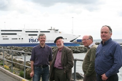 All set to board the P&O fast ferry home to Larne are, from left: Archdeacon Stephen Forde and Revs Martin Hilliard, Graham Nevin and Ken Gamble.